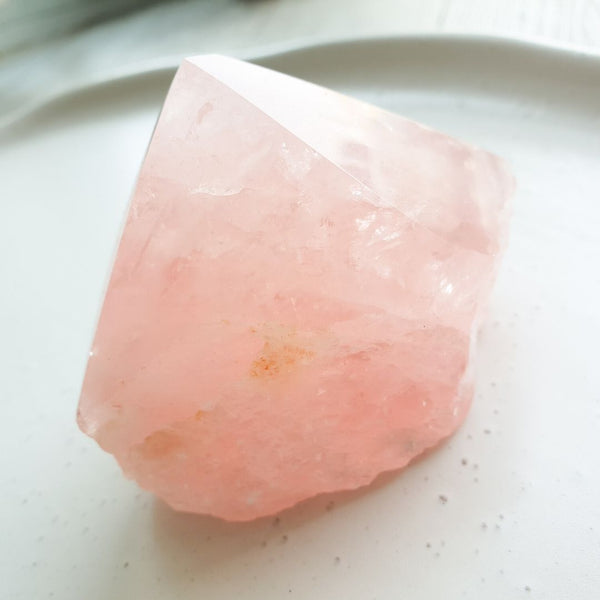 Rose Quartz Semi-Polished Pointed Crystal